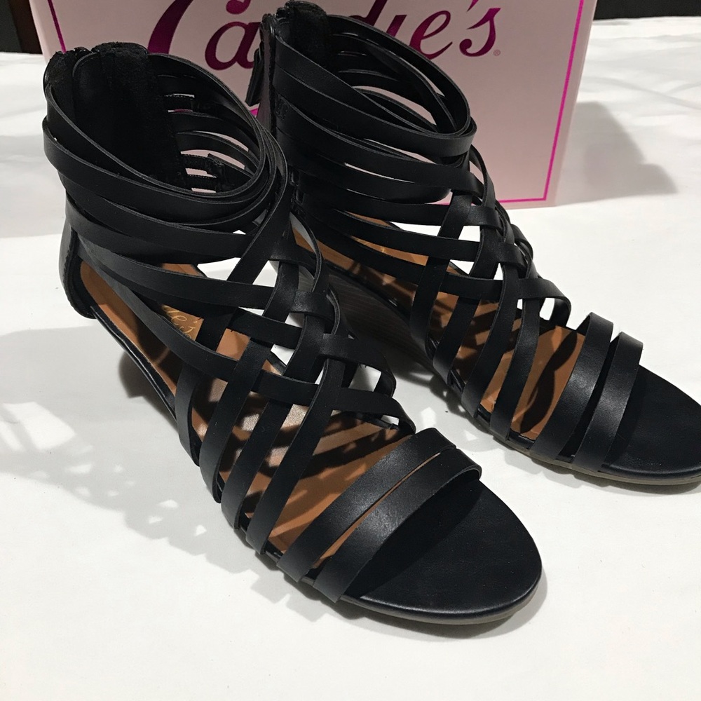 Women’s Candie’s black sandals. Size 9